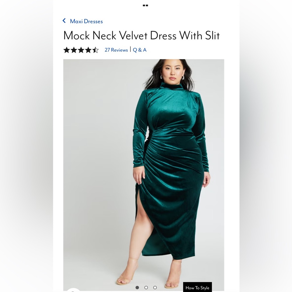 Eloquii Emerald Velvet Gown